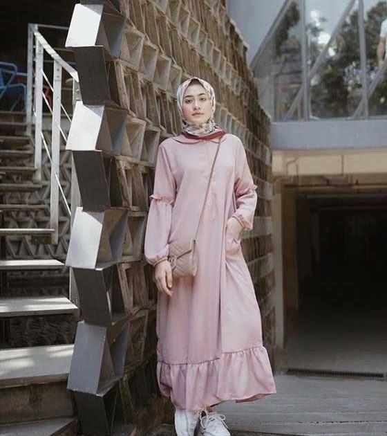  Gamis Sederhana  Warna Pastel Indeday l