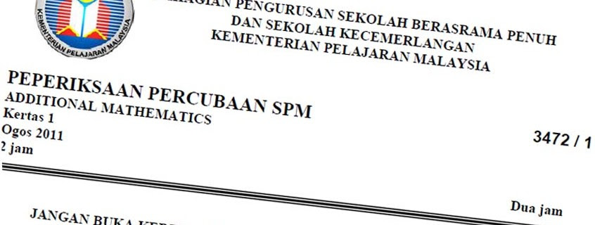 Soalan Percubaan Spm Addmath Terengganu 2019 - Wise Wina