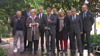 Artur Mas i la resta d'acusats pel Tribunal de Comptes, aquest dimarts a Barcelona