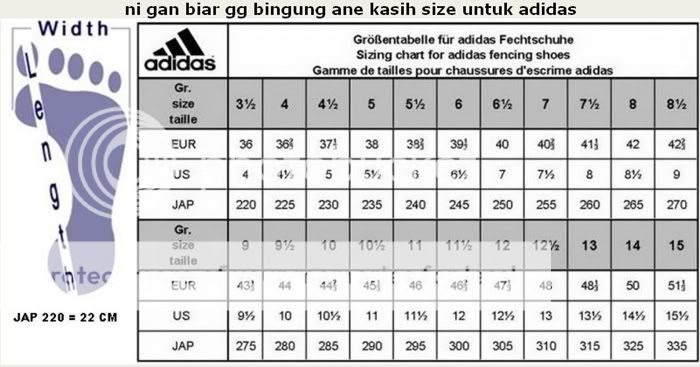 SUBA21SHOP : Tabel Konversi Ukuran Sepatu ADIDAS