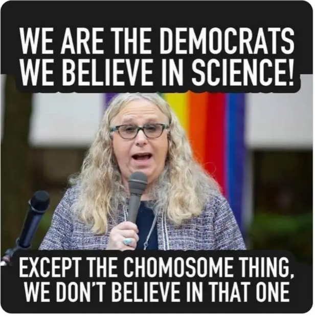 Meme showing Rachel Levine promoting Science.
