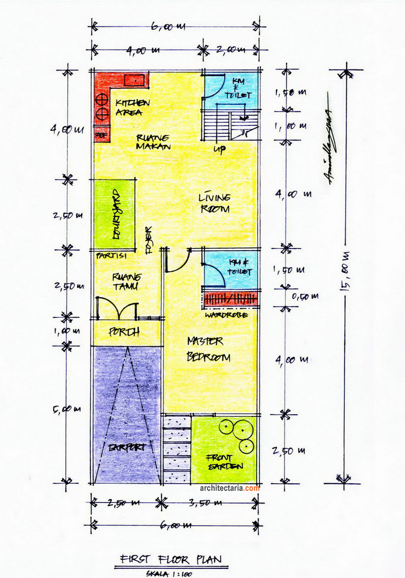 70 Desain Rumah Minimalis Ukuran 6x15 1 Lantai Desain Rumah