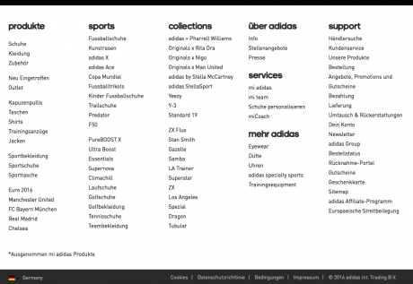 Screenshot Adidas.de