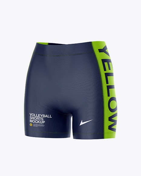 Women's Volleyball Shorts PSD Mockup Front Half Side View