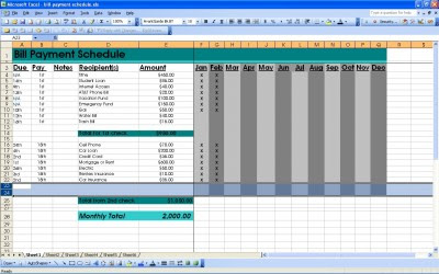 This new spreadsheet template allows you to create or track your budget by entering expenses directly into a monthly calendar. Bill Payment Schedule Excel Bill Payment Schedule