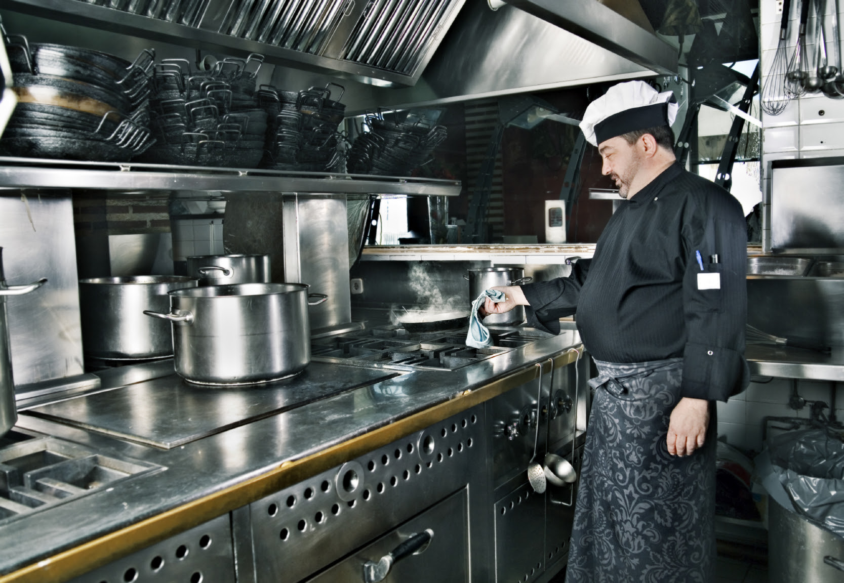 The island setup is best for restaurants with ample kitchen space to ensure that the island doesn't create an obstacle for the boh team. Restaurant Kitchen Cleaning Front Design