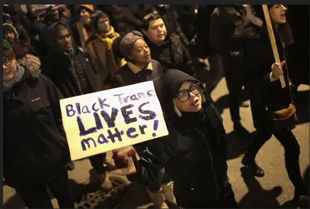 Photo of Black trans Lives Matter protest.