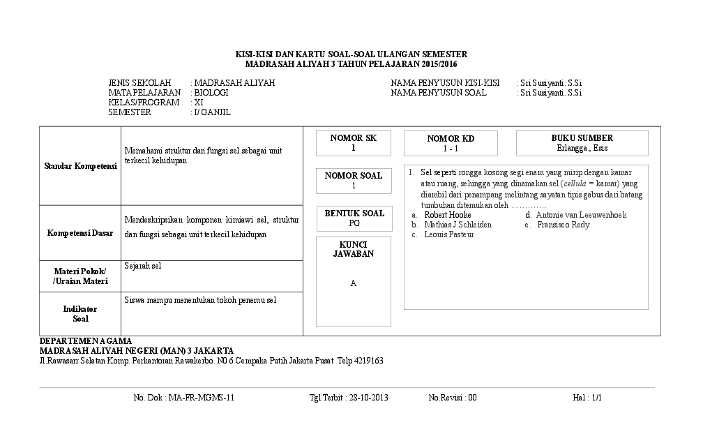 Soal Hots Biologi Kelas 11 Semester 1 - SOALNA