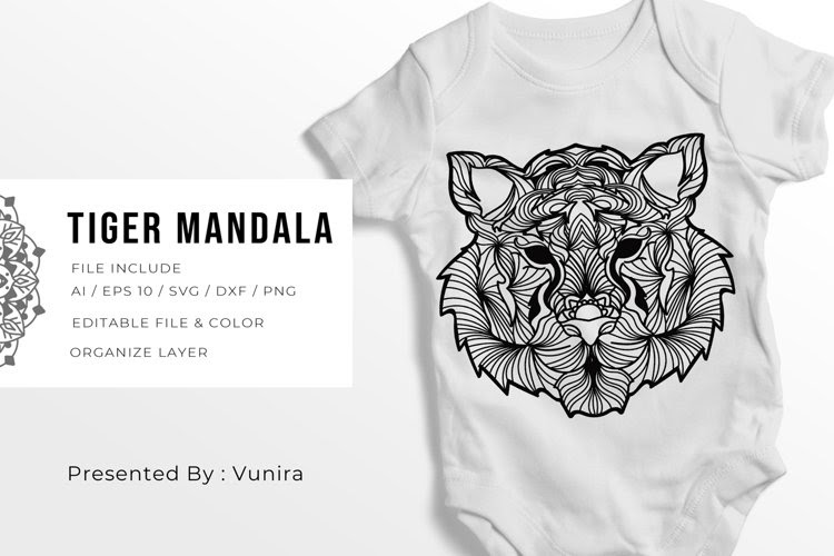 Download Mandala Tiger Svg Printable - Free Layered SVG Files