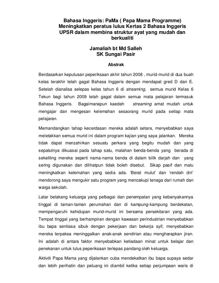 Contoh Laporan Bahasa Melayu - Contoh O