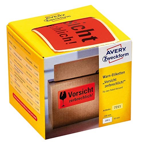 Paketaufkleber Vorsicht Zerbrechlich Drucken : 50 x ...