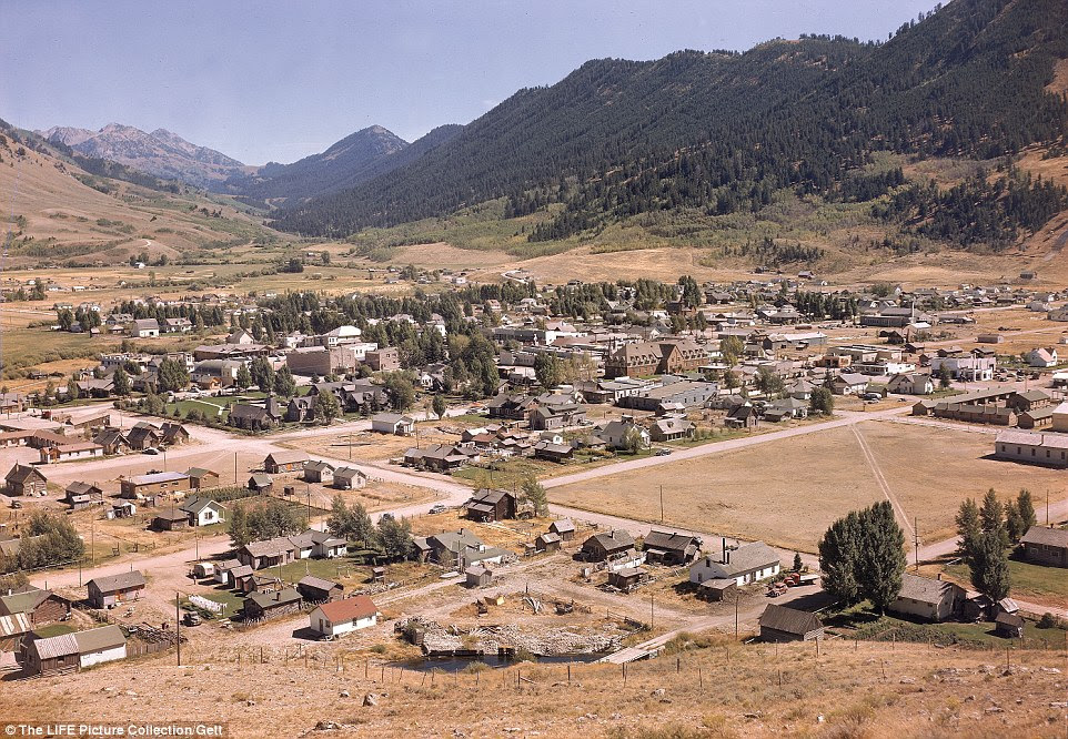 Looking down on Jackson Hole's dude ranch. As the lure of fresh air, horseback riding and fishing pulled in vast numbers, many ranchers gave up their cattle livelihood completely to focus on offering ranch activities