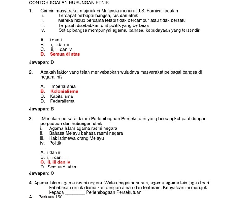 Contoh Soalan Hubungan Etnik Kecemasan 2