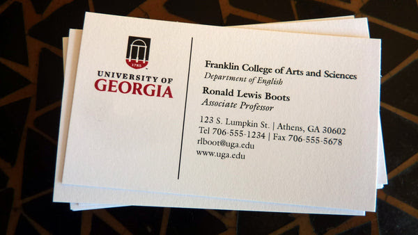 Credit cards checking & savings auto business commercial learn & grow. Uga Professor And Faculty Business Card Bel Jean Copy Print
