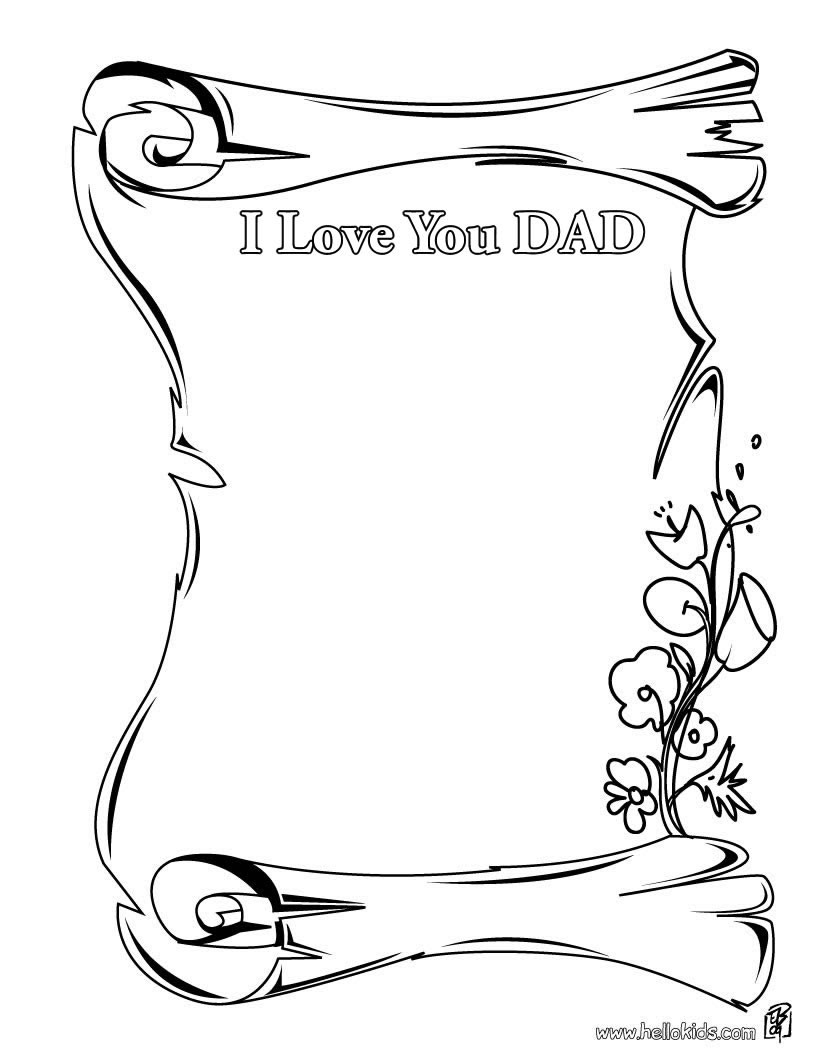 Color in this picture of the words i love you dad and share it with others today! Happy Father S Day Coloring Pages Hellokids Com