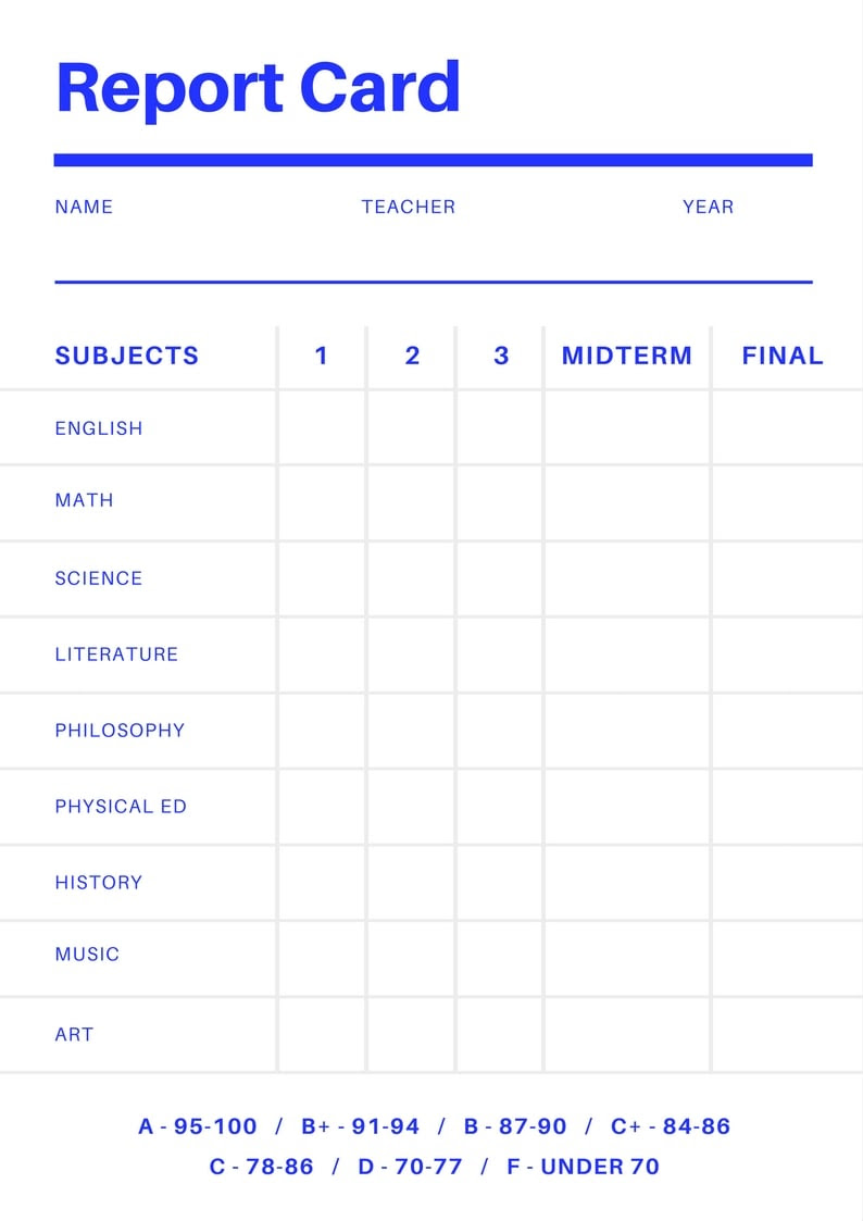 Online flashcard generator for kids and adults. Free Online Report Card Maker Design A Custom Report Card In Canva