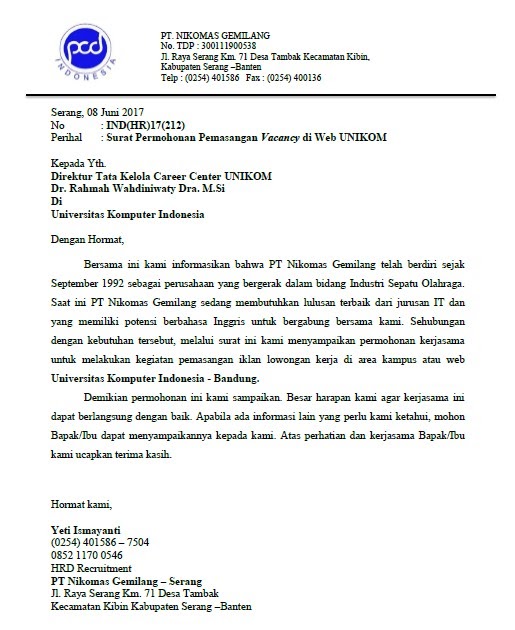 Contoh Surat Lamaran Kerja Di Pabrik Roti Jordan - Berbagi ...