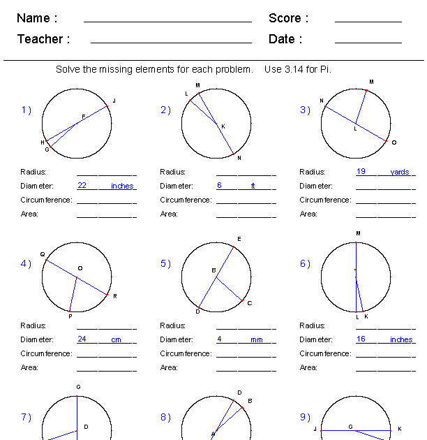 Writing Circle Equations Worksheet Answers Math Aids Tessshebaylo