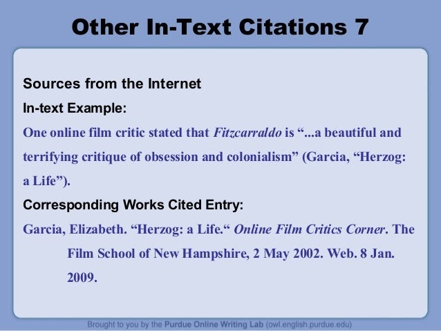 Works Cited Website Purdue Owl