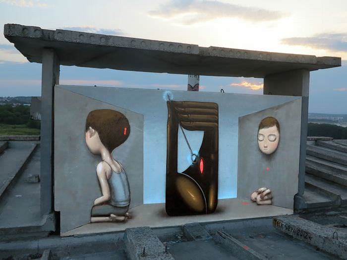 French Street Artist Transforms Ordinary Buildings into Works of Art