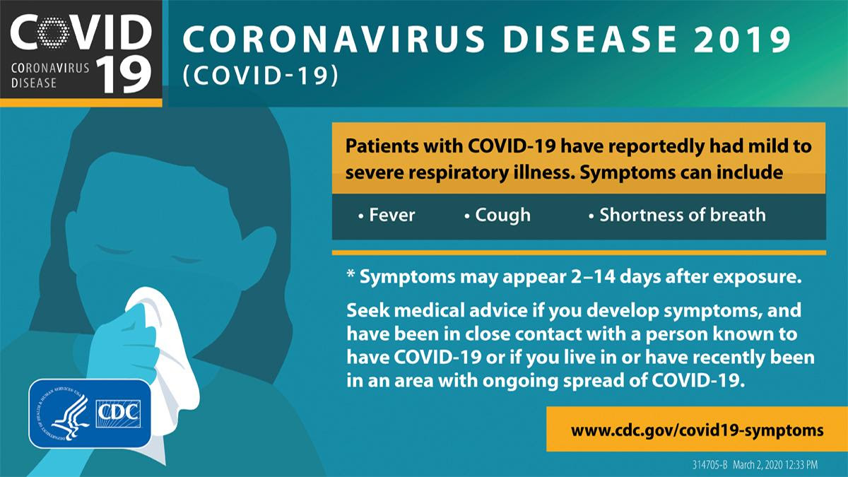 Patients with COVID-19 have mild to severe respiratory illness.  Symptoms can include fever, cough and shortness of breath.  www.cdc.gov/covid-19-symptoms