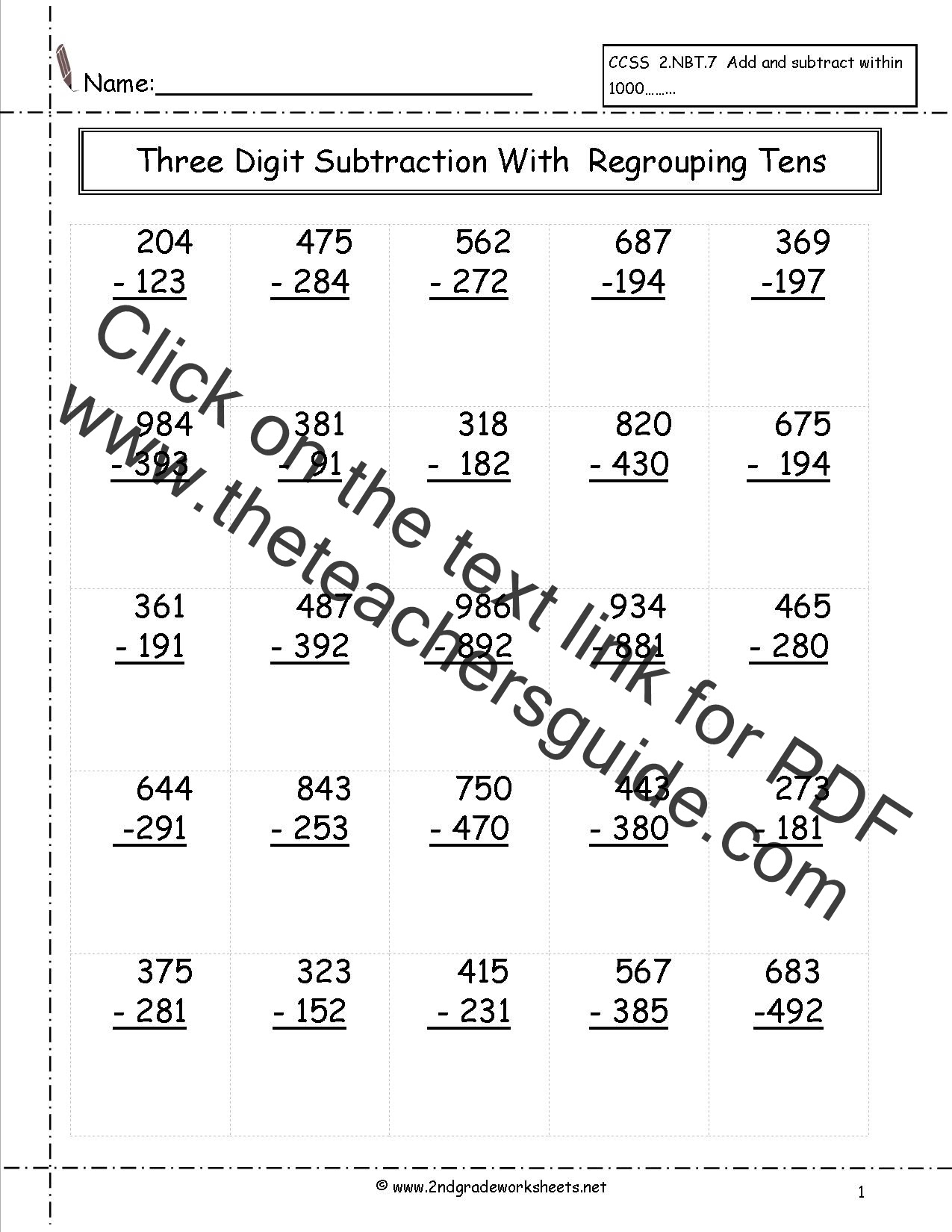 We did not find results for: Three Digit Subtraction Worksheets