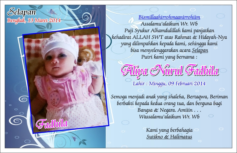 Contoh Kartu Nama Bayi Baru Lahir - Gamis Murni