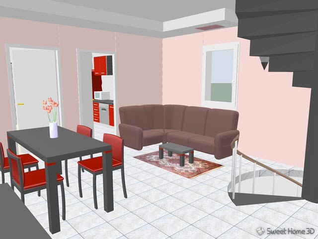 It lets you design a kitchen using essential objects like kitchen cabinets, fridge and freezer, dishwasher, cooker, sink, and clothes washer. Sweet Home 3d Gallery