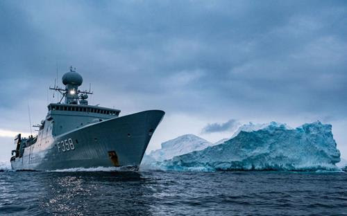 Royal Danish Navy frigate HDMS Triton patrols the seas around the Arctic