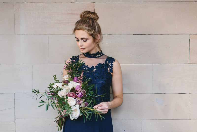 We hear that purple and silver dresses are bridesmaids' favorites! Wedding Bouquet Colour For Navy Dress Archives Passion For Flowers
