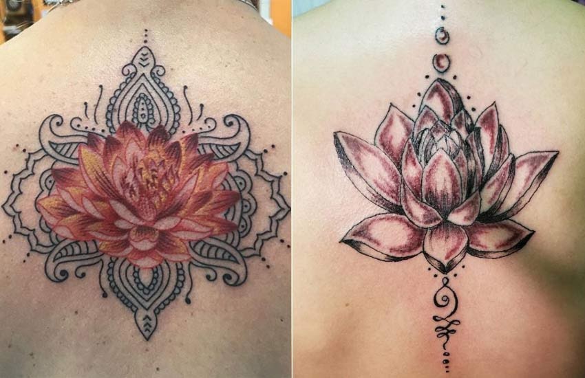 Small Tribal Lotus Flower Tattoo