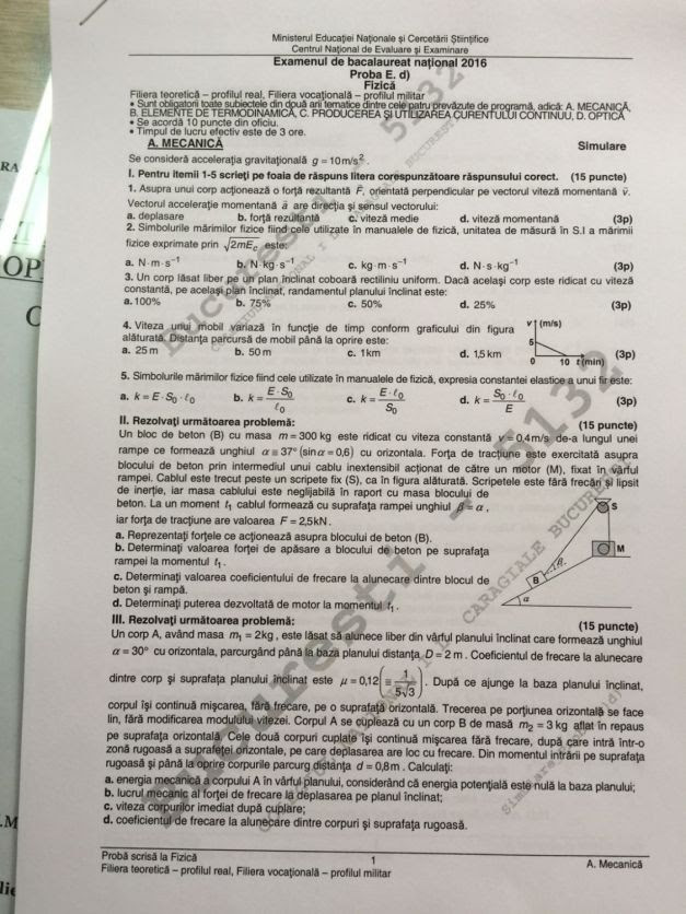 Hotnews publică toate subiectele şi baremele la ultima probă la simulare bacalaureat 2019. Simulare Bac 2016 Subiecte Informatica Fizica Chimie Organica Si Anorganica