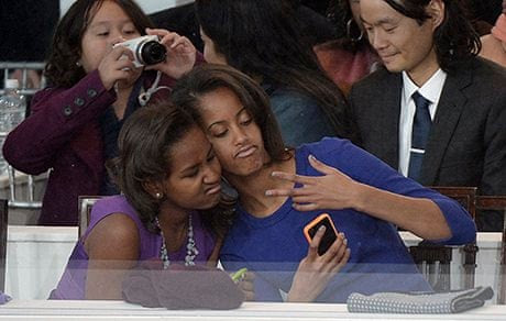 Sasha and Malia Obama.