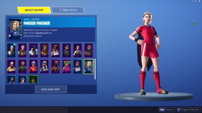 Fortnite Soccer Skin Finesse Finisher Png