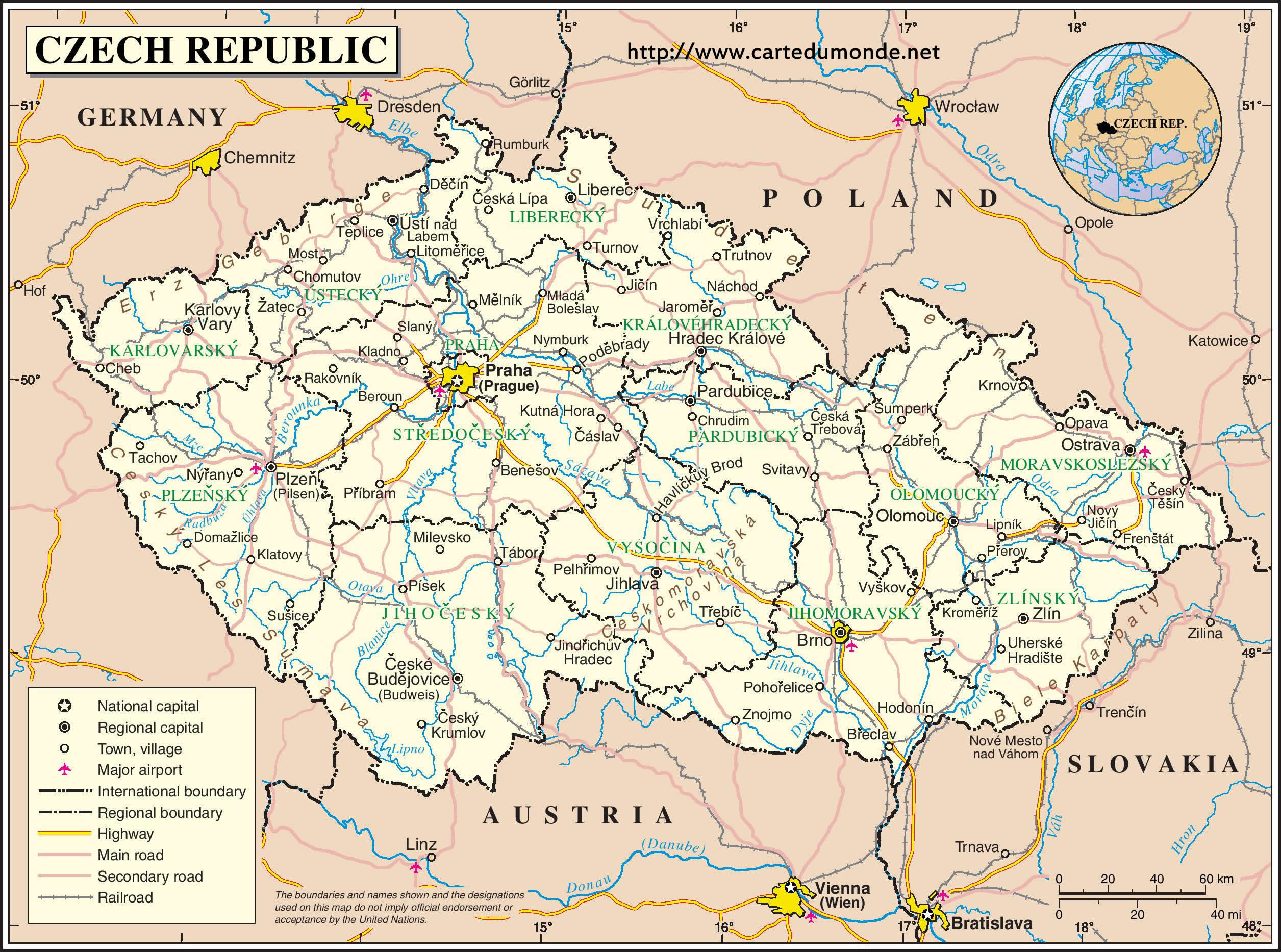 Pode imprimir livremente o mapa da república o mapa checo pode ser impresso e descarregado nesta página. Agrandar El Mapa Republica Checa En El Mapa Mundial