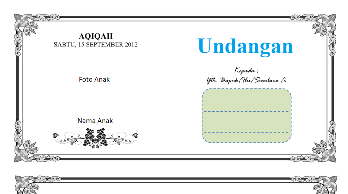 Download Contoh Undangan Kelahiran Bayi - Contoh Isi Undangan