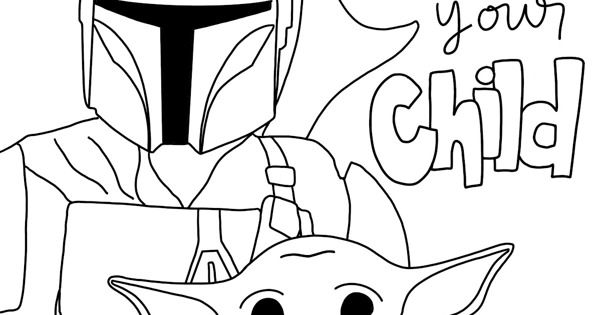 Baby Yoda Valentines Coloring Page - coloursheet