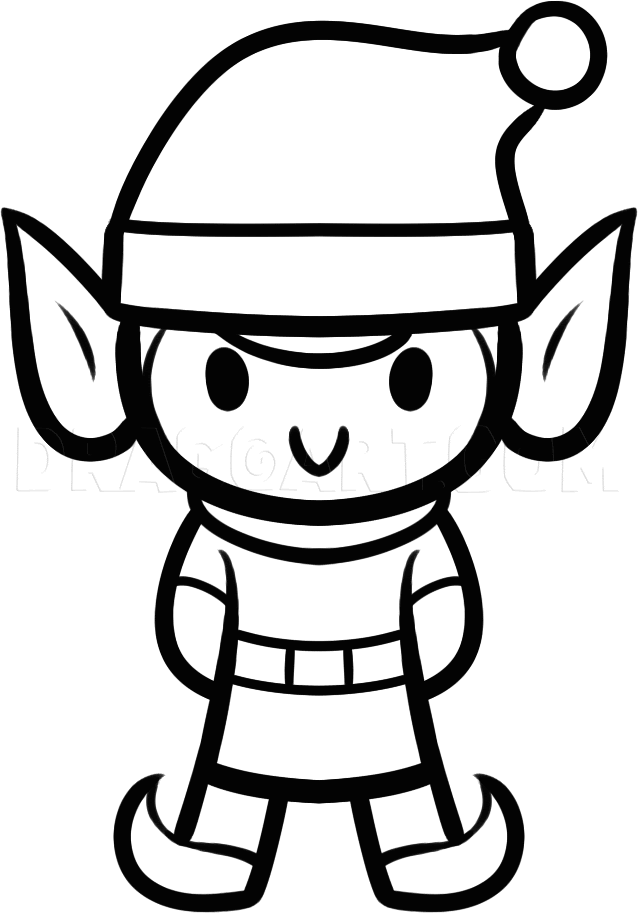  How to Draw  a Christmas Elf  For Kids Step by Step 