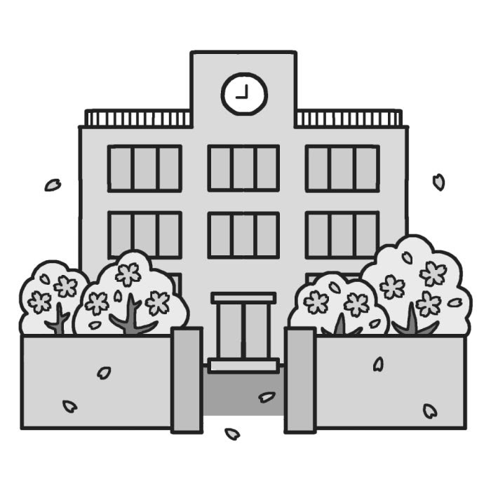 エレガント学校 イラスト 白黒 花の画像