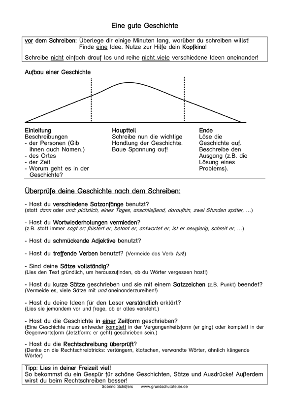 Grundschule Schreiben Geschichte Tipps