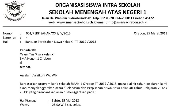 Surat Resmi Perpisahan Sekolah Sd Rasmi L