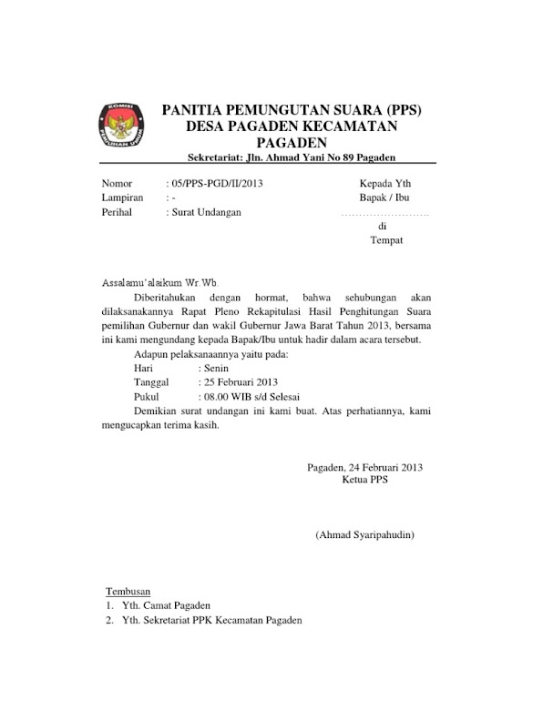 Contoh Surat Undangan Kantor Desa / 15 Contoh Surat Undangan Resmi, Tidak Resmi, Rapat ... / Surat undangan sendiri terdiri dari surat undangan resmi dan surat undangan tidak resmi.
