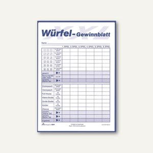 Kniffelzettel Ausdrucken - Kniffelblock Groß Zum ...