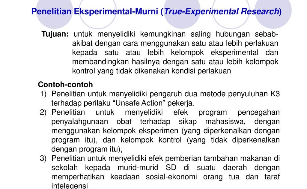 Contoh Metode Penelitian Eksperimen  Paud Berkarya