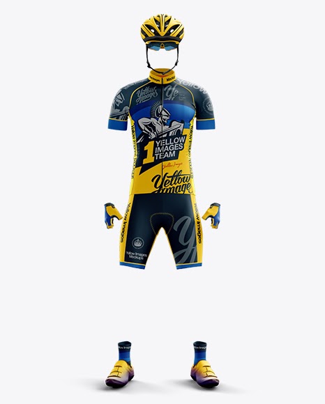 Download Download Full Men's Cycling Kit Mockup - Front View Object ...