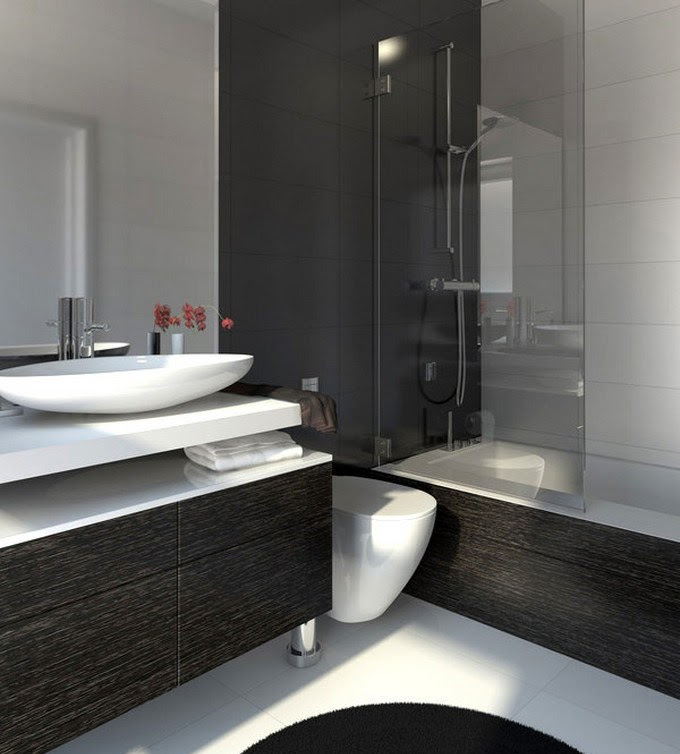 However, you can feel a kind of softness. Modern Black And White Bathroom Maison Valentina Blog