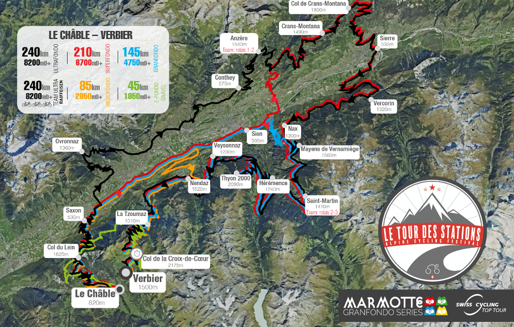 De tour des stations doorkruist het betoverende landschap van het kanton wallis, de bergachtige wijngaarden, de pittoreske natuur, de authentieke dorpjes en de internationaal vermaarde badplaatsen. Le Tour Des Stations 2020 Cyclosportive Au Coeur Des Alpes Valaisiennes