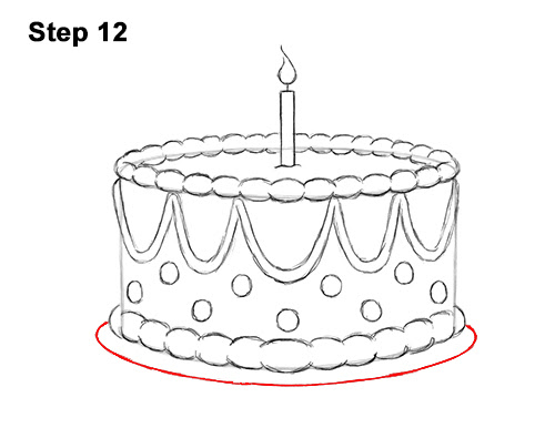 Birthday Cake Drawing : Birthday Cake Drawing | Free download on