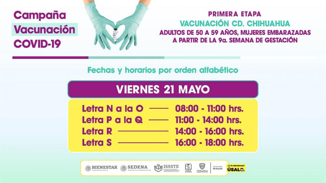 Comienza el proceso de vacunación para adolescentes. Es Rapida Vacunacion Para Personas De 50 A 59 Anos En Los Cuatro Puntos De La Ciudad De Chihuahua Chihuahua Gob Mx