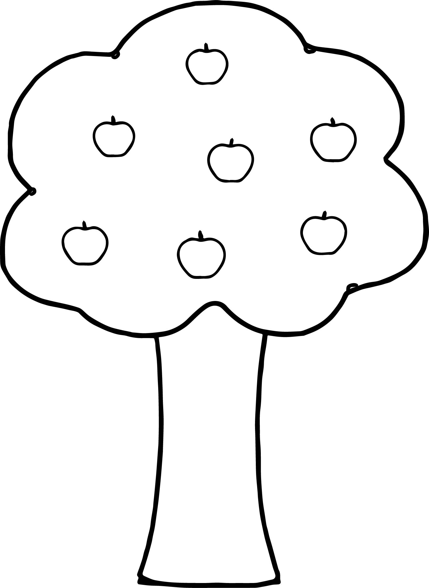 Colouring Pages Of Apple Tree - Coloring Pages
